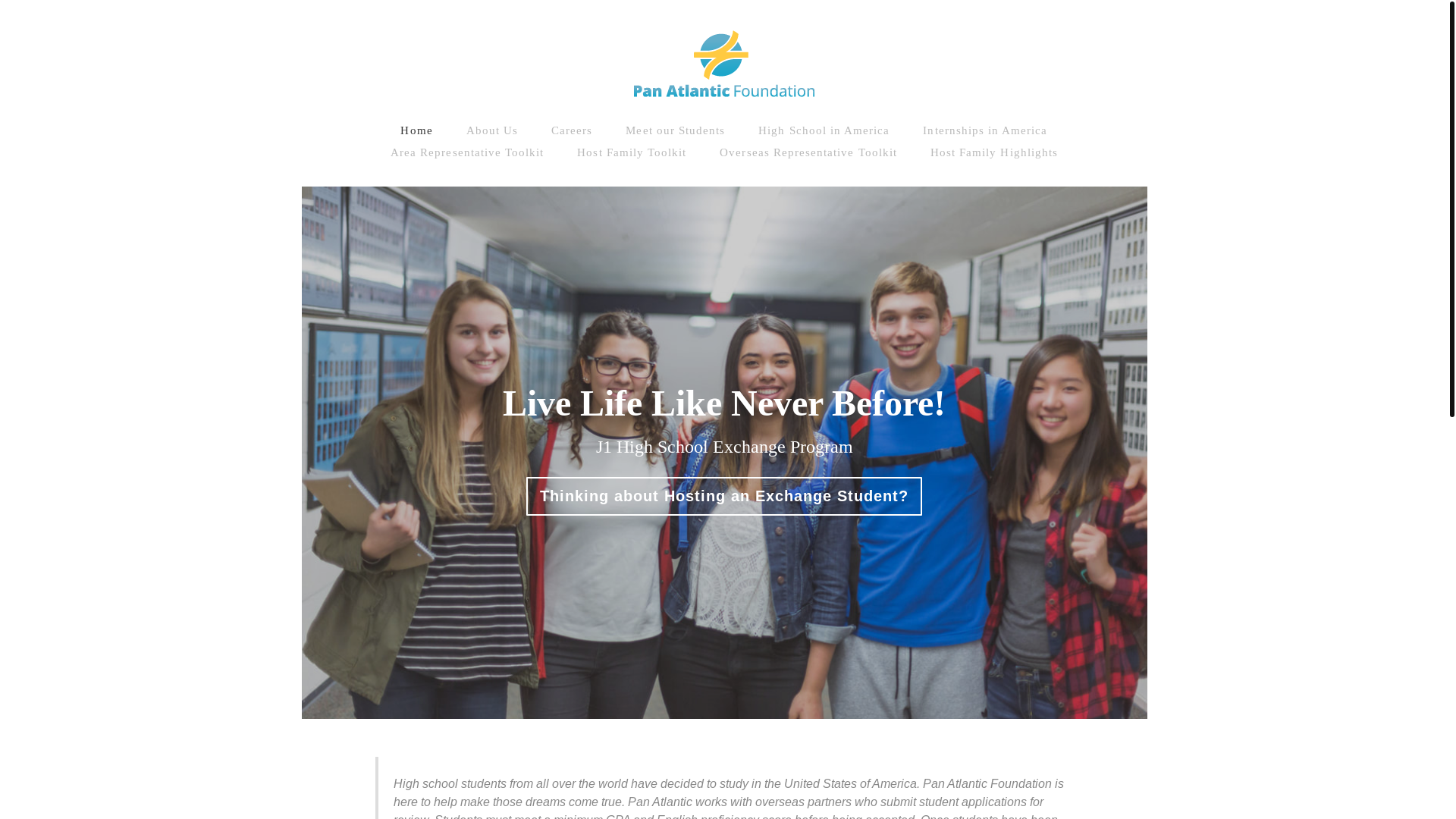 website screenshot of http://www.panatlanticfoundation.org/