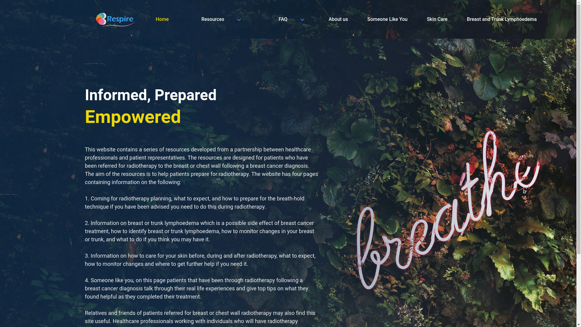 website screenshot of https://respire-react.pages.dev/