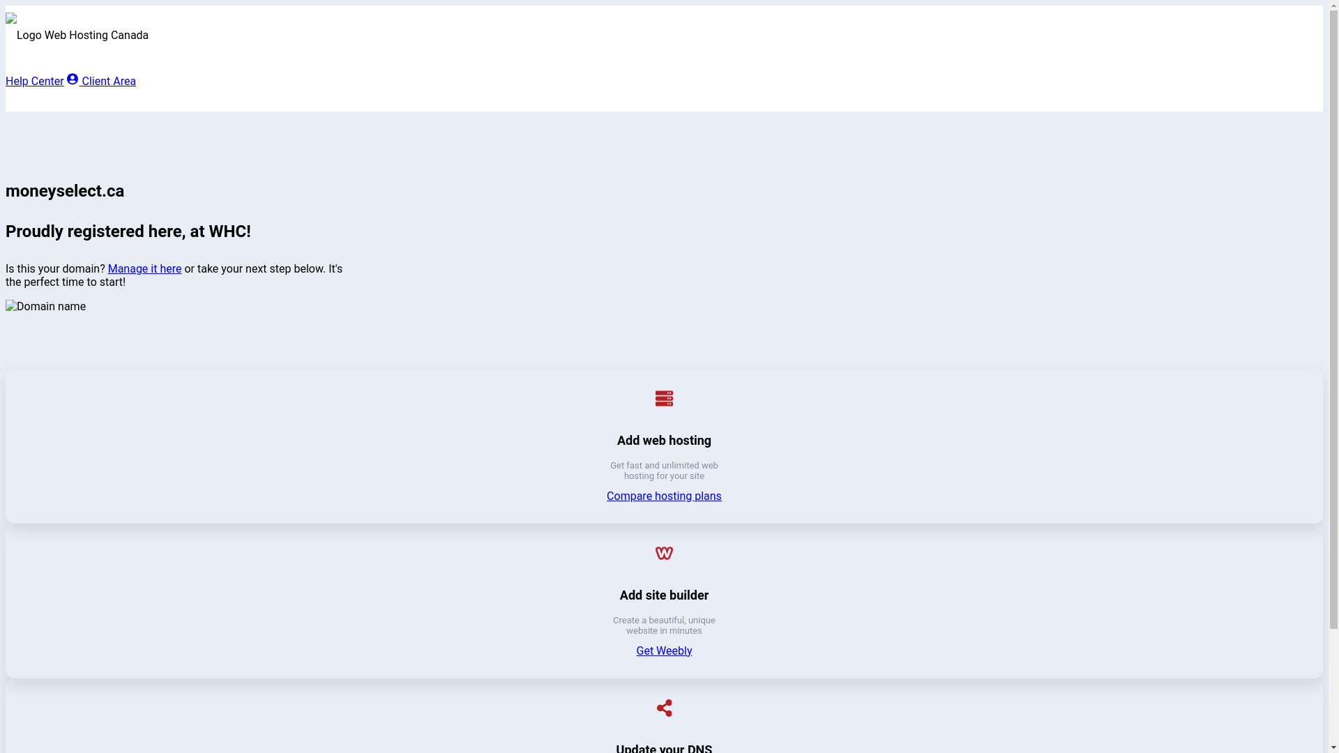 website screenshot of https://moneyselect.ca/