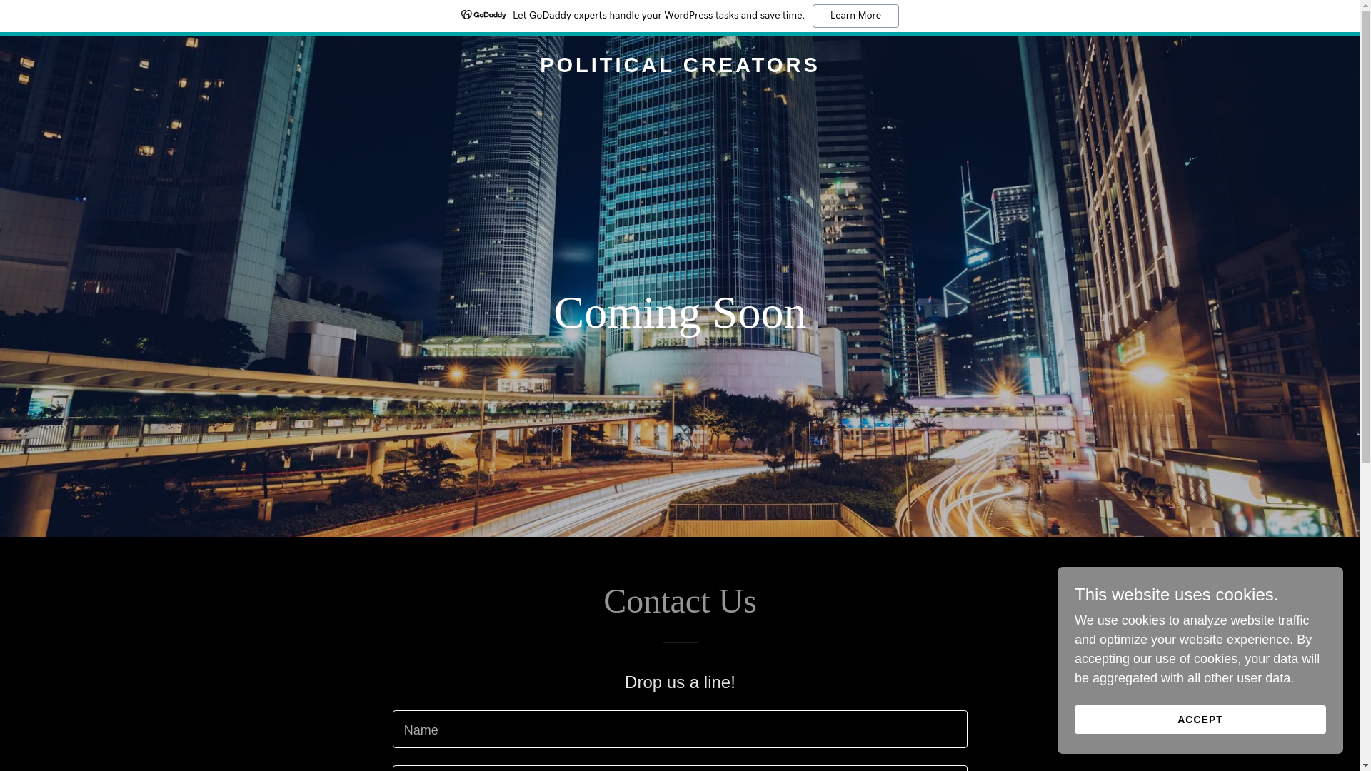 website screenshot of https://politicalcreators.com/