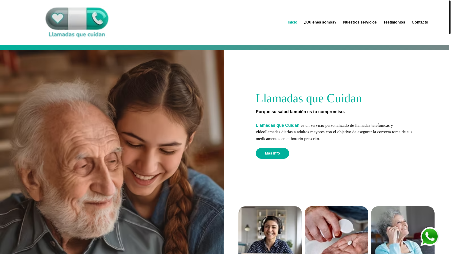 website screenshot of https://llamadasquecuidan.com/