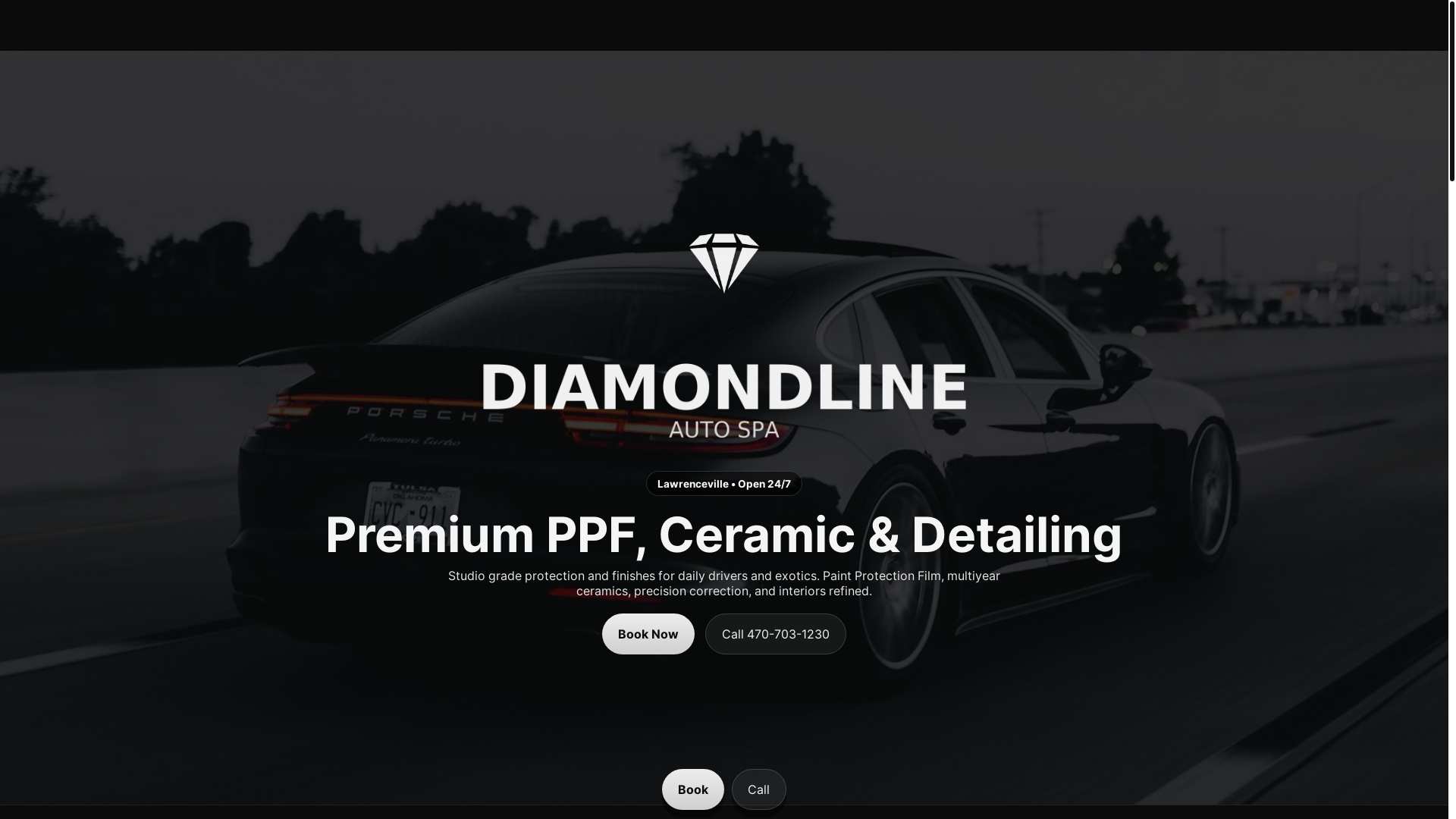 website screenshot of https://diamondlineauto.com/