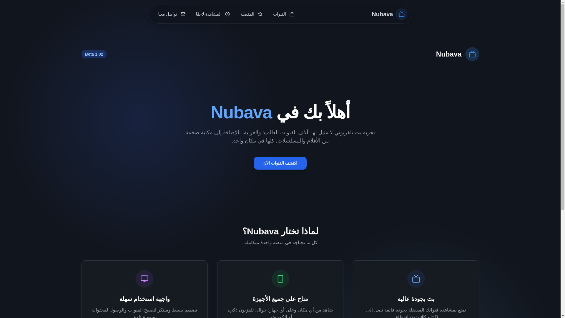 website screenshot of https://nubava.online/