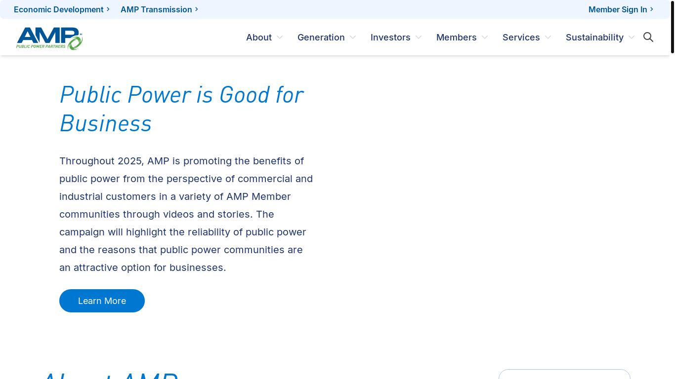 website screenshot of https://www.amppartners.org/