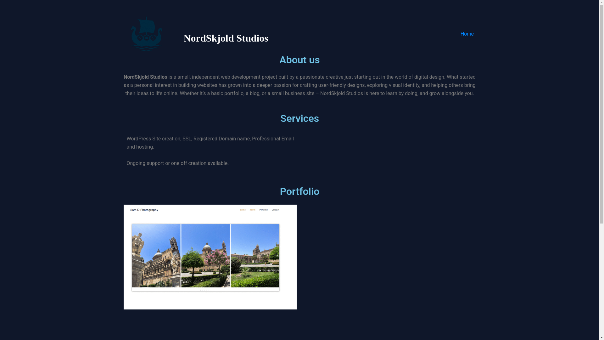 website screenshot of https://nordskjoldstudios.co.uk/