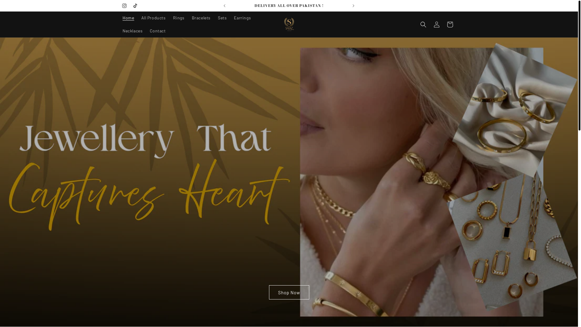website screenshot of https://saazjewellers.com/