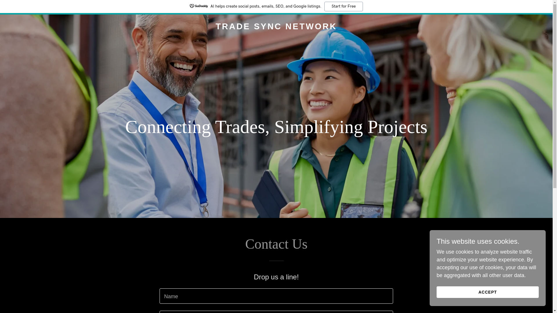 website screenshot of https://tradesyncnetwork.com/