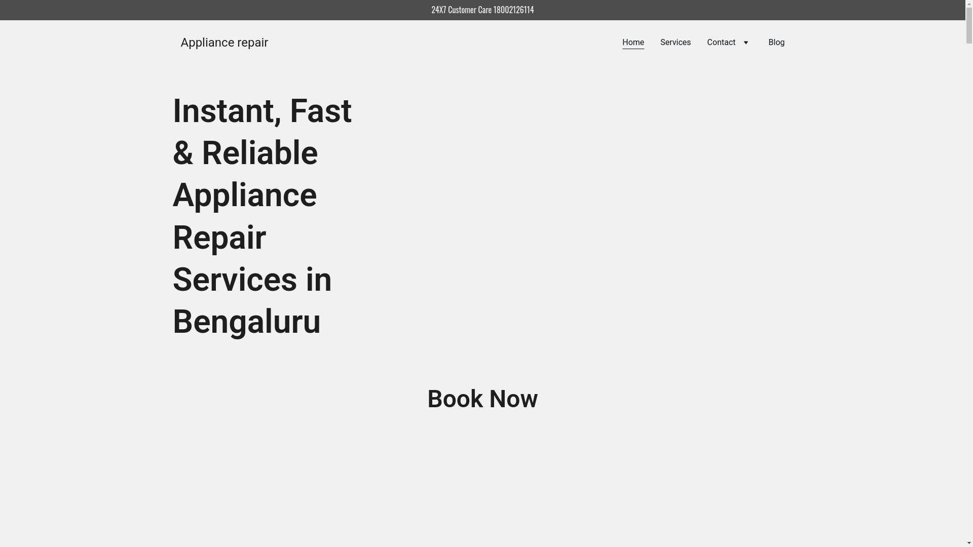 website screenshot of https://bangloreappliancerepair.com/