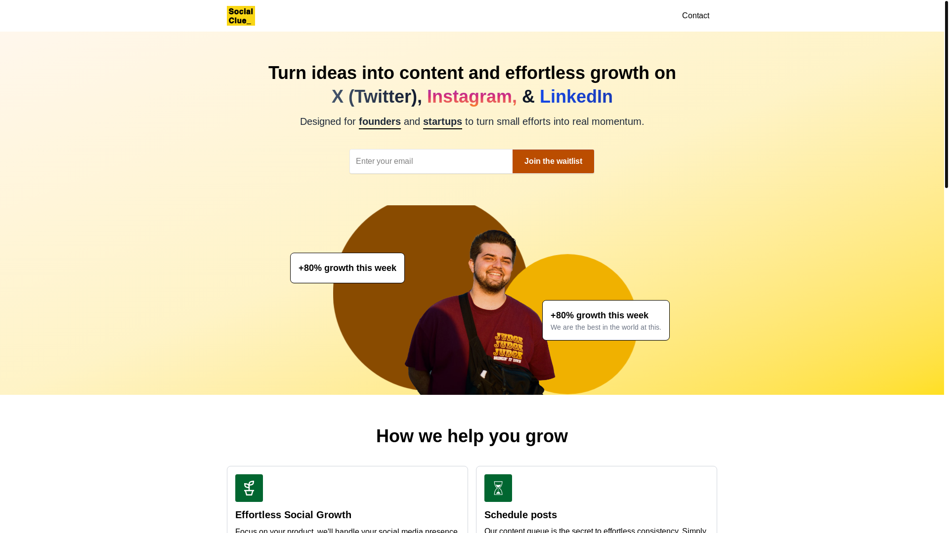website screenshot of https://socialclue-landing.pages.dev/