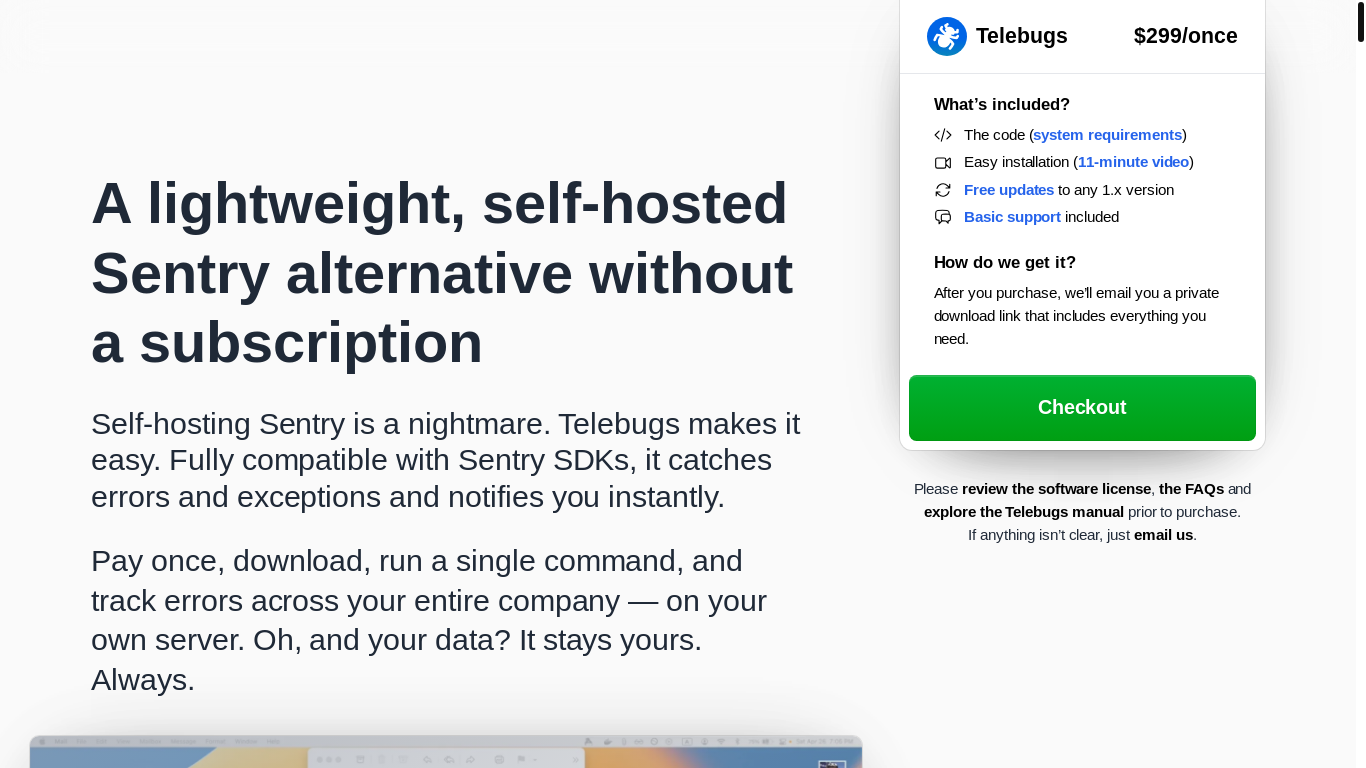website screenshot of https://telebugs.com/