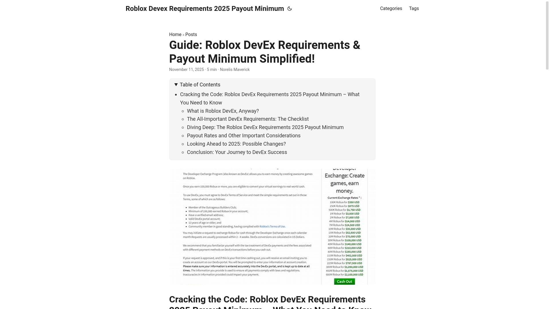 website screenshot of https://roblox-devex-requirements-2025-payout-minimum.pages.dev/