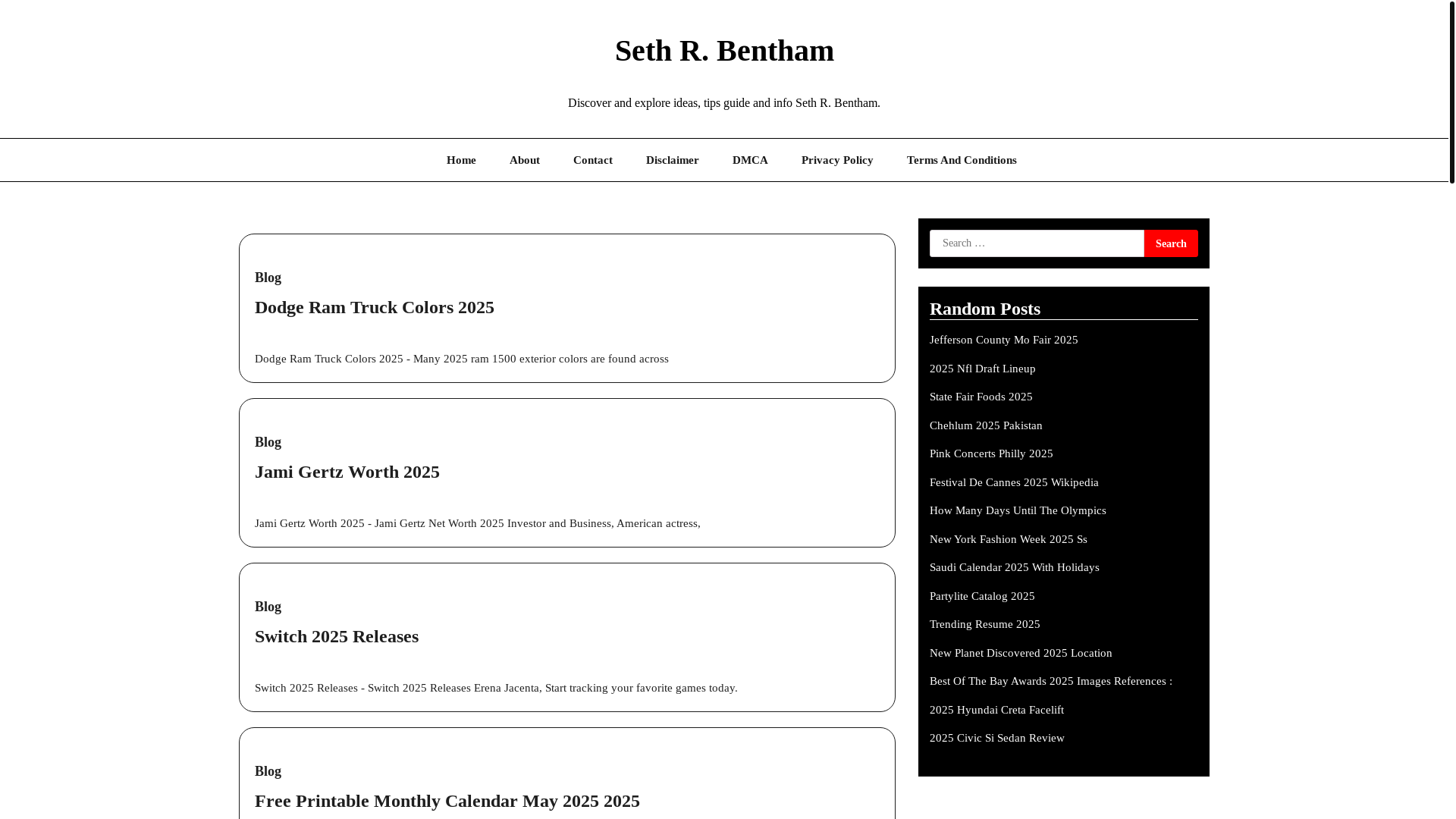 website screenshot of https://sethrbentham.pages.dev/