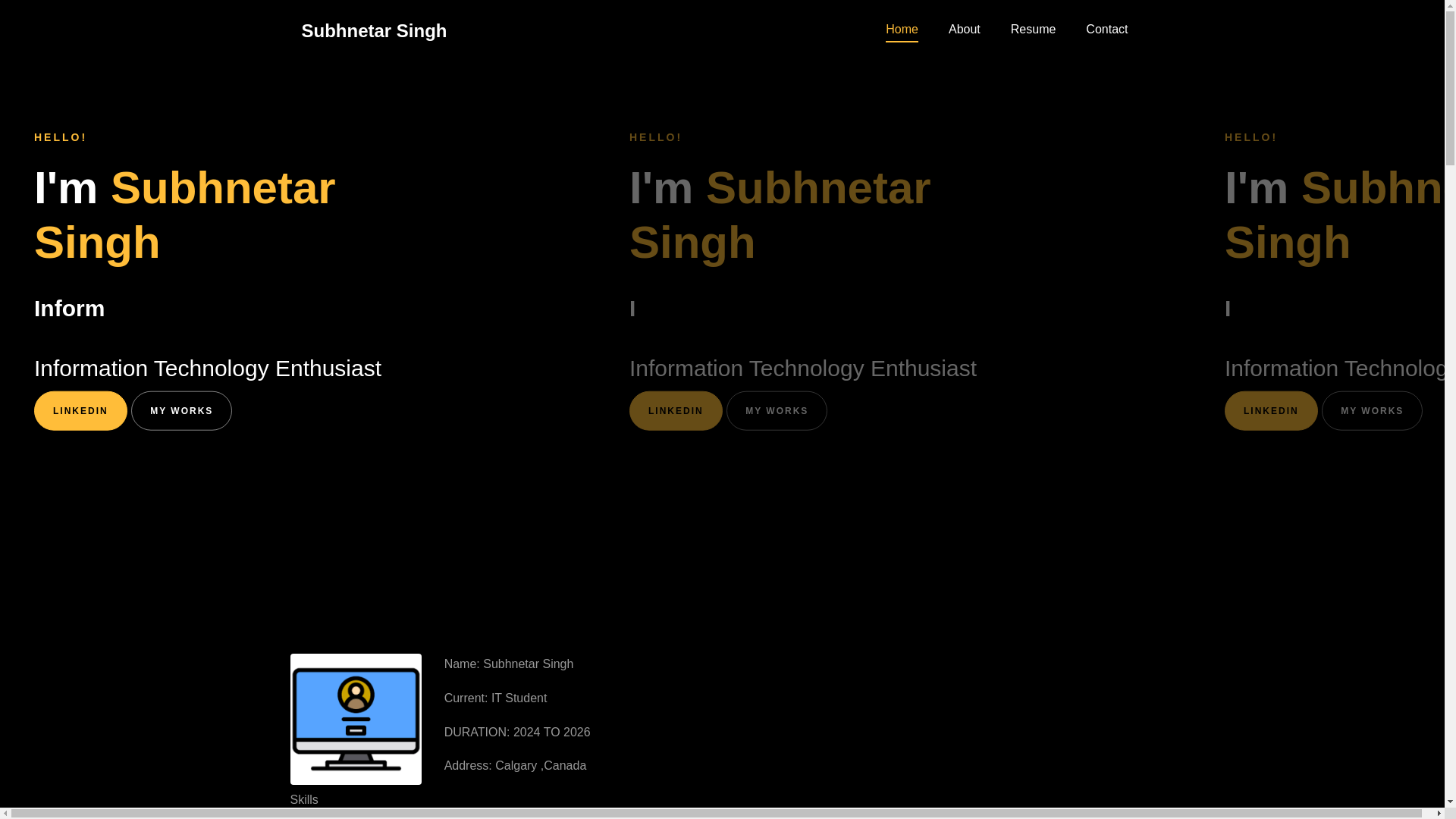 website screenshot of https://subhnetarsingh.com/