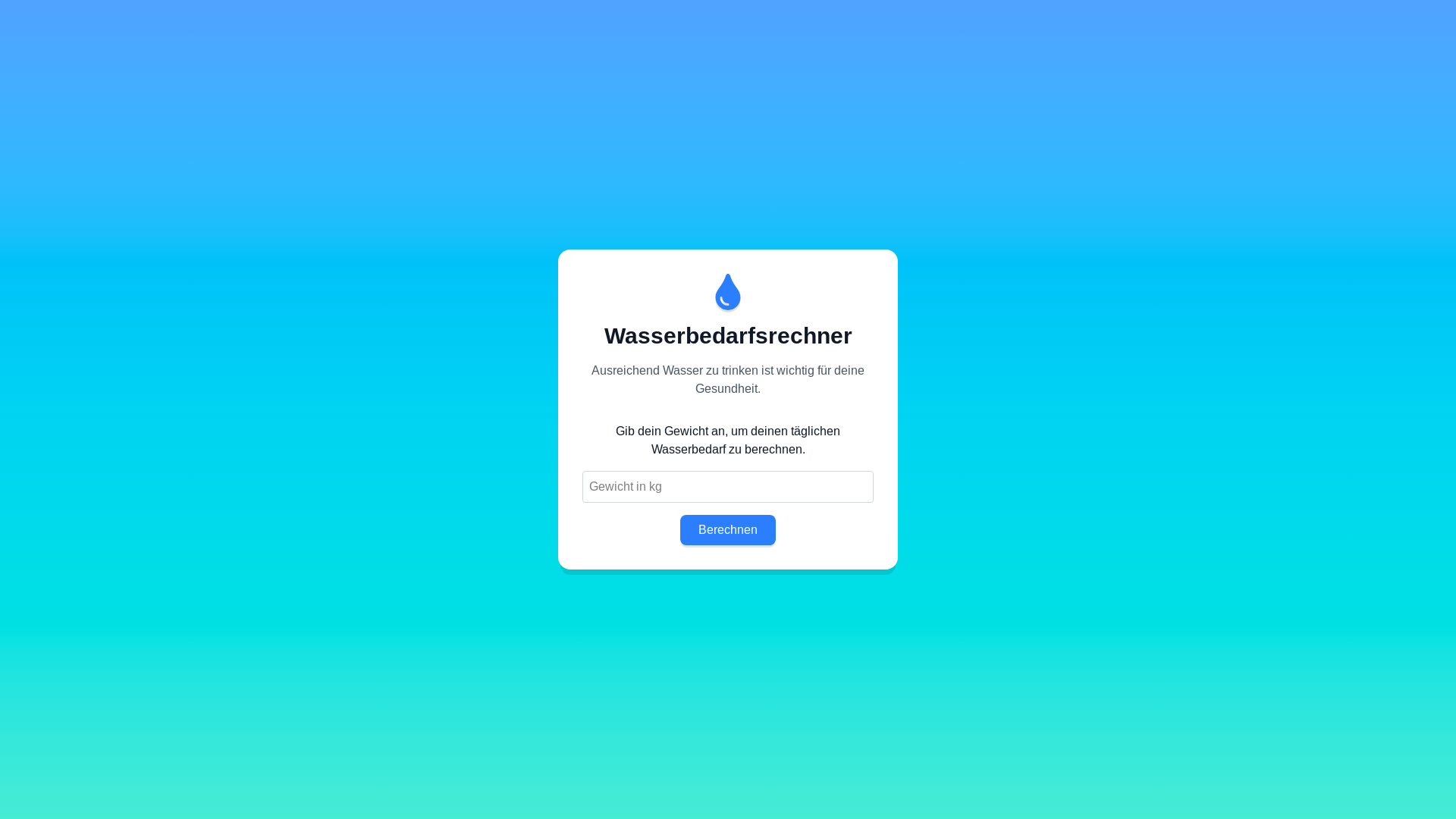 website screenshot of https://wievielwasser.de/