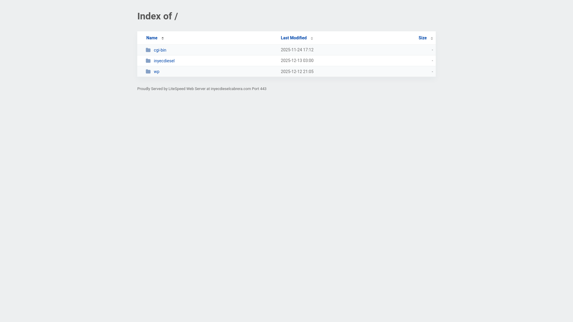 website screenshot of https://inyecdieselcabrera.com/