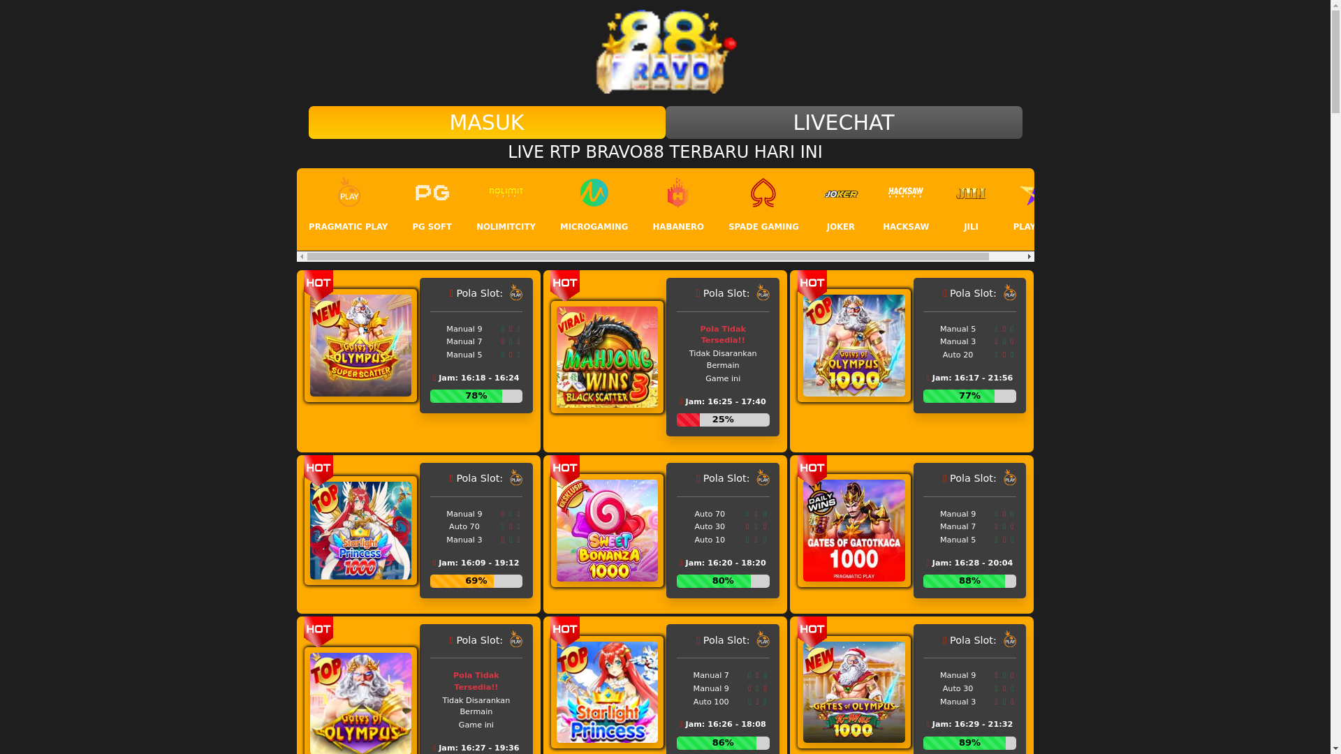 website screenshot of https://rtpbravo4.monster/