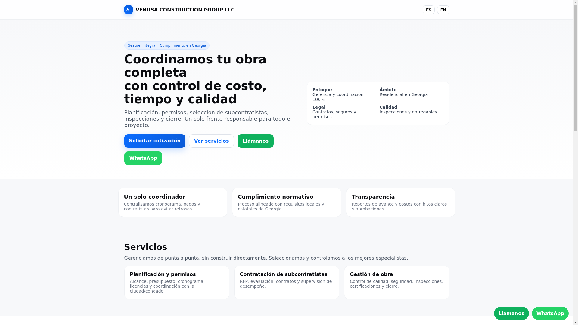 website screenshot of https://venusagroup.pages.dev/