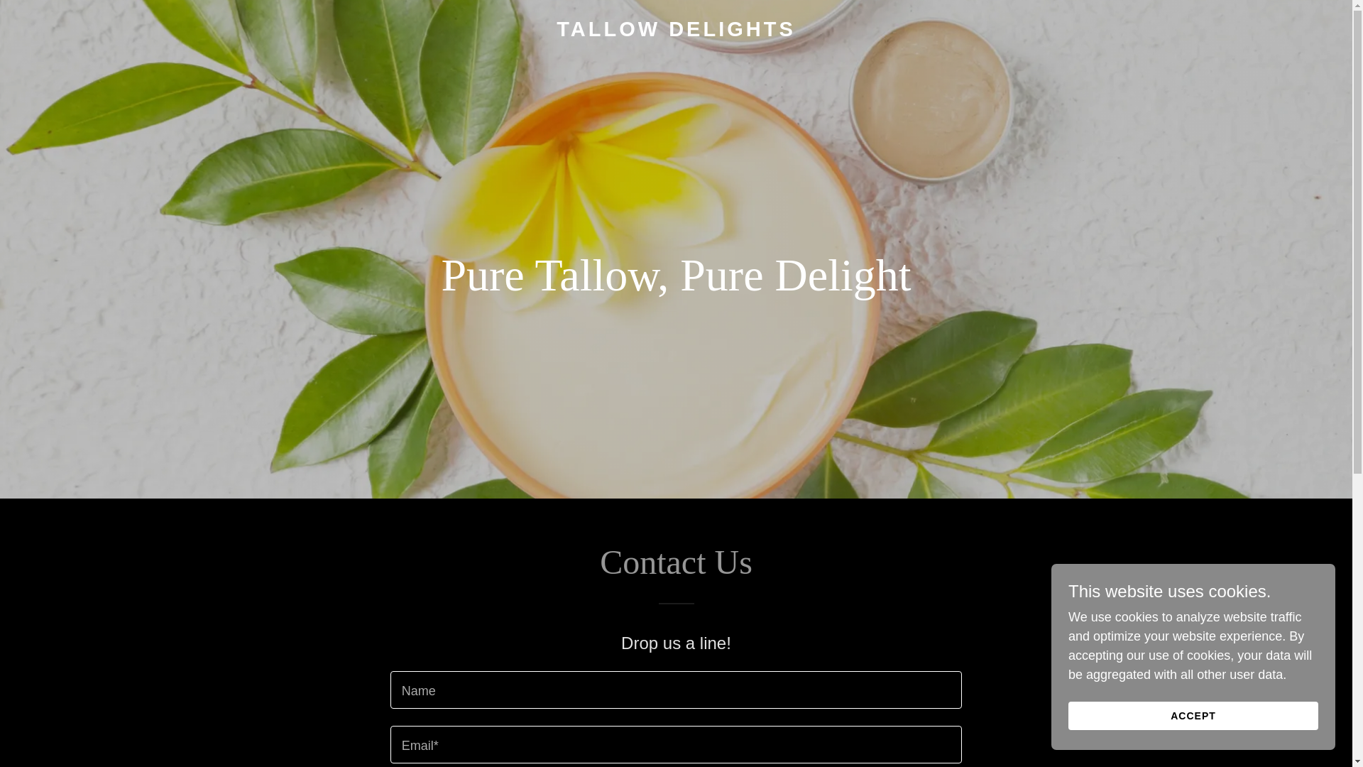 website screenshot of https://tallowdelights.com/