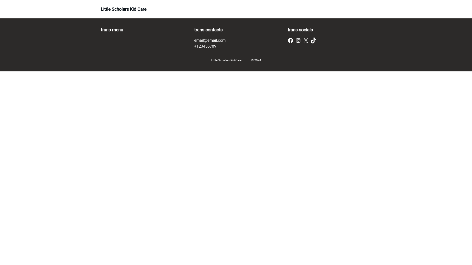 website screenshot of https://littlescholarskidcare.com/