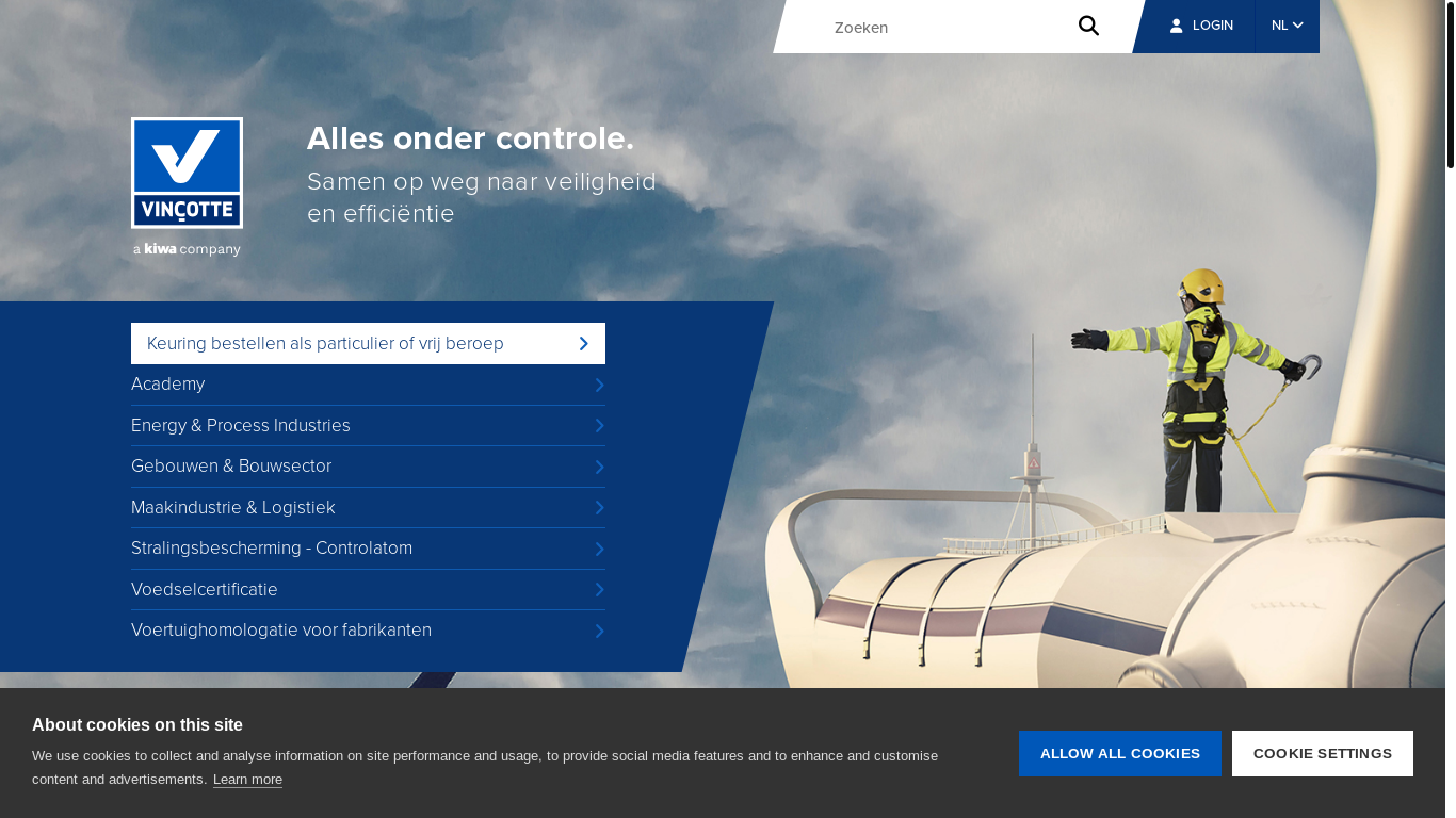 website screenshot of https://vincotte.be/