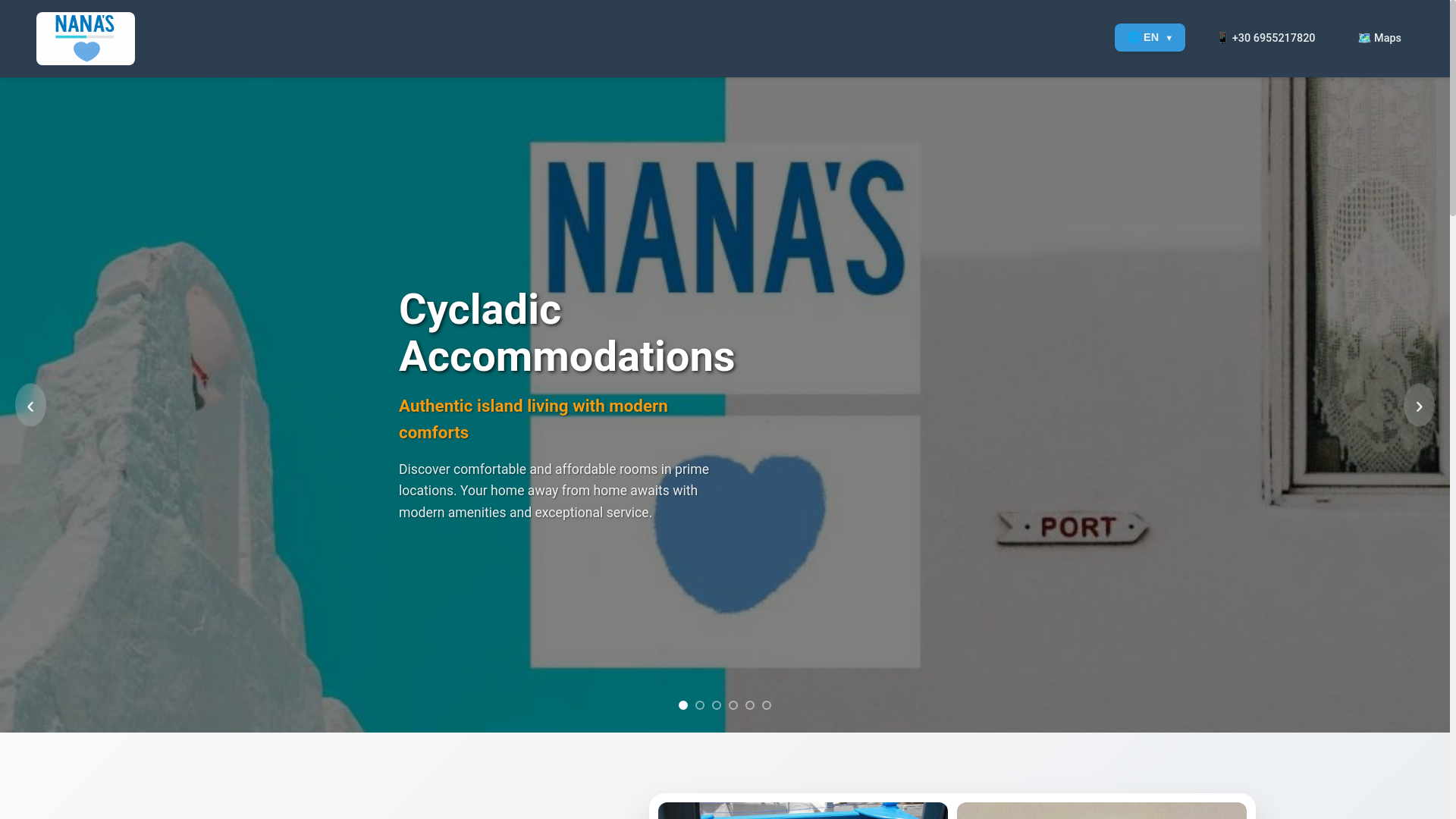 website screenshot of https://nanasmykonos.com/