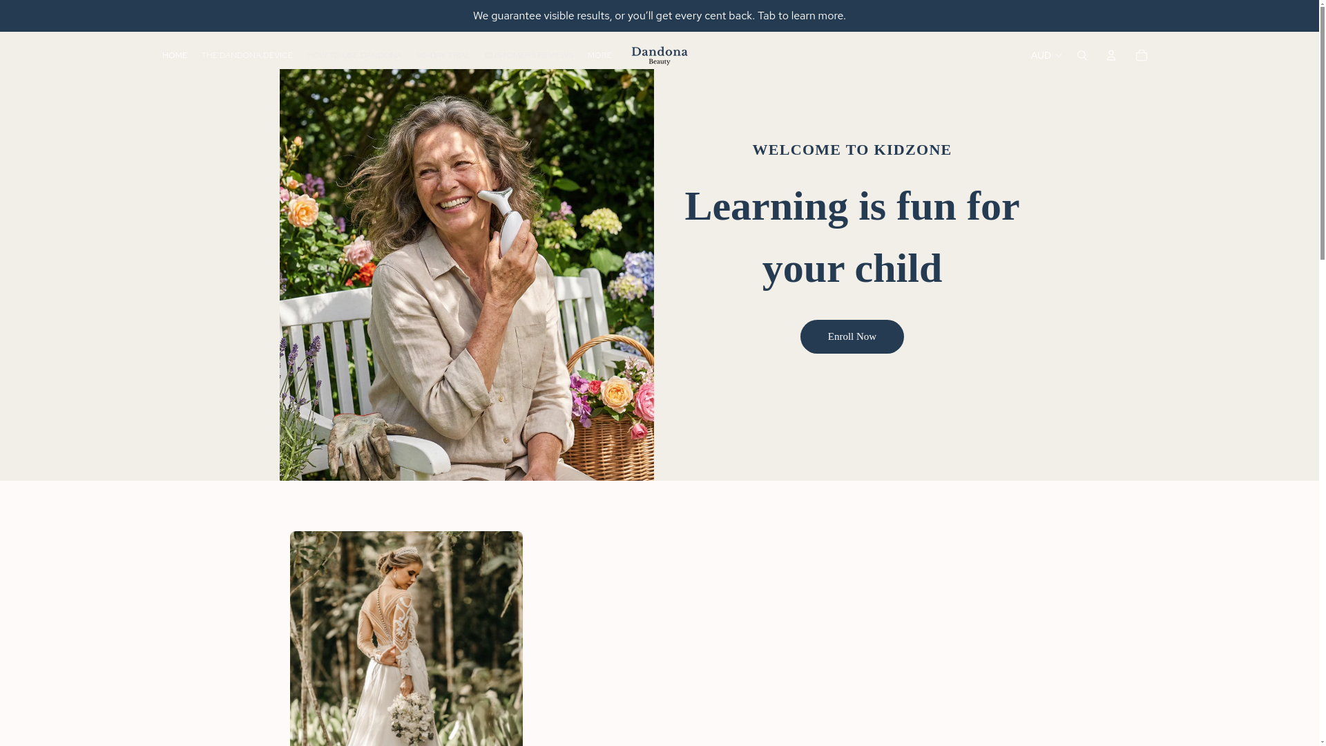 website screenshot of https://dandona-beauty.com/