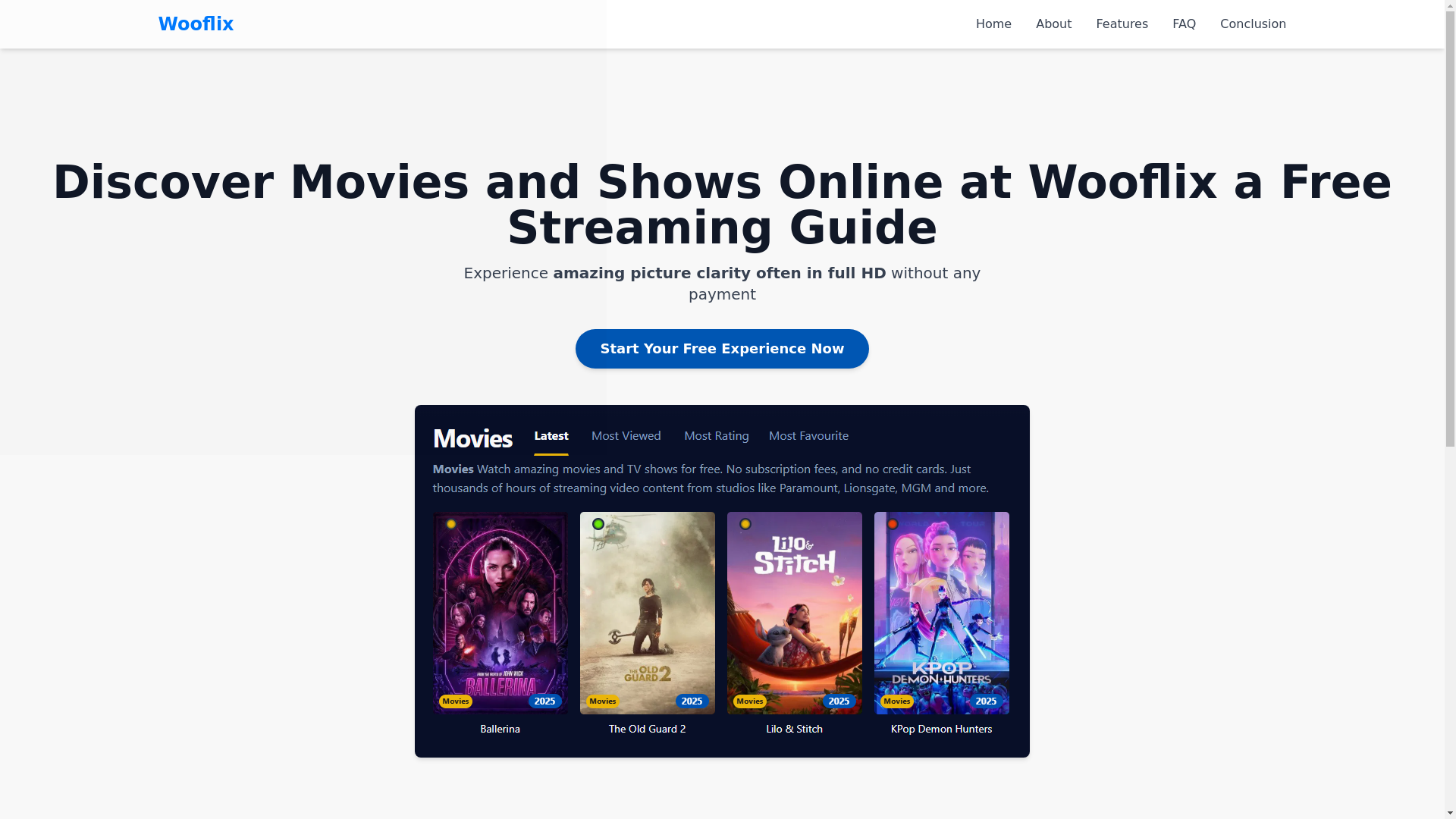 website screenshot of https://wooflix-0vtk.pages.dev/