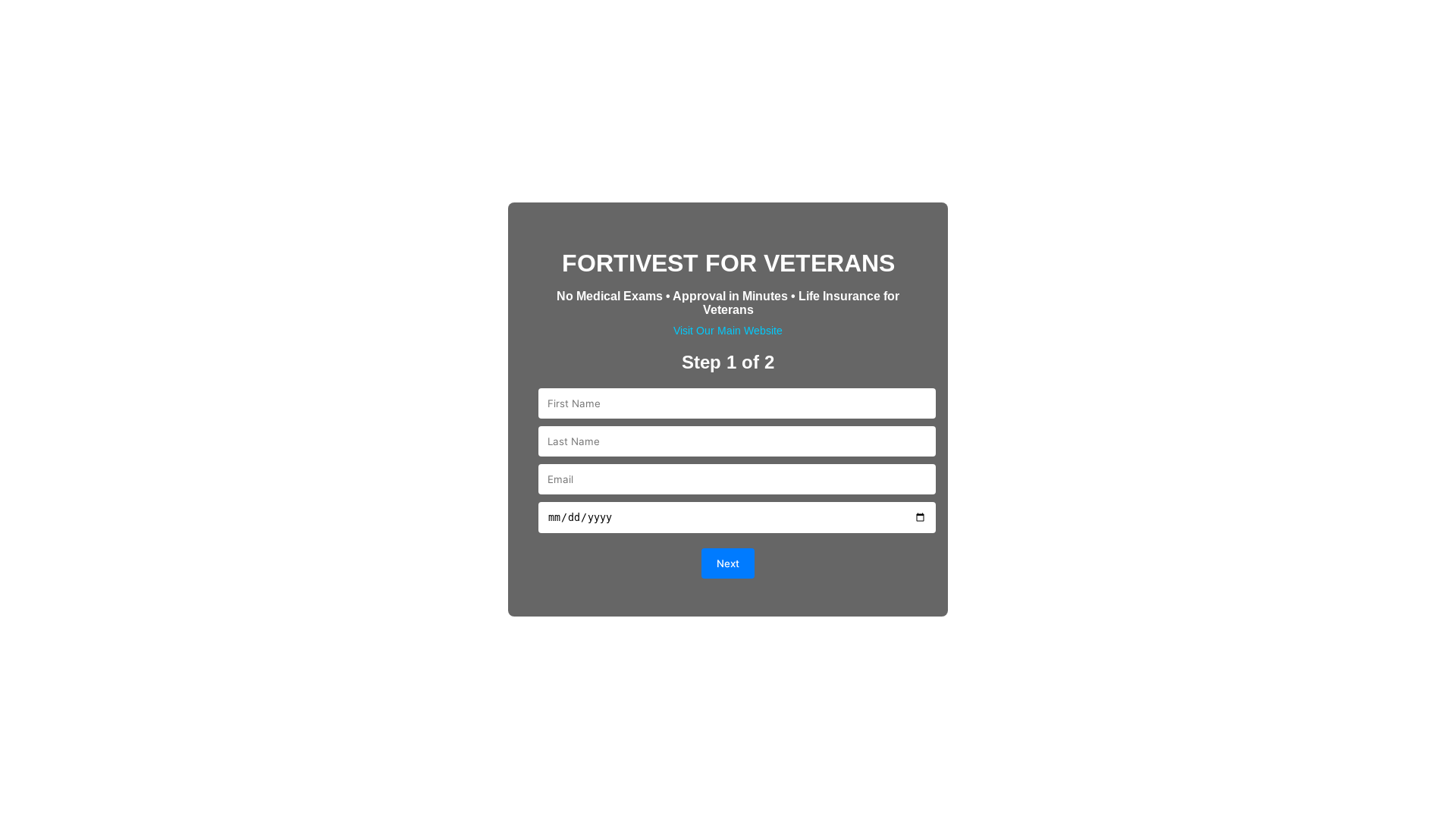 website screenshot of https://veteranlifeinsurance.pages.dev/