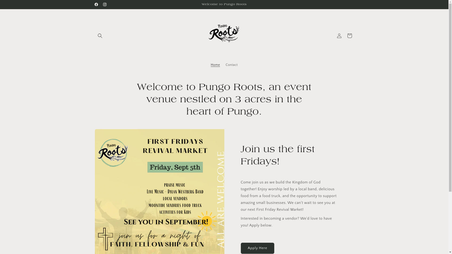 website screenshot of https://pungoevents.com/