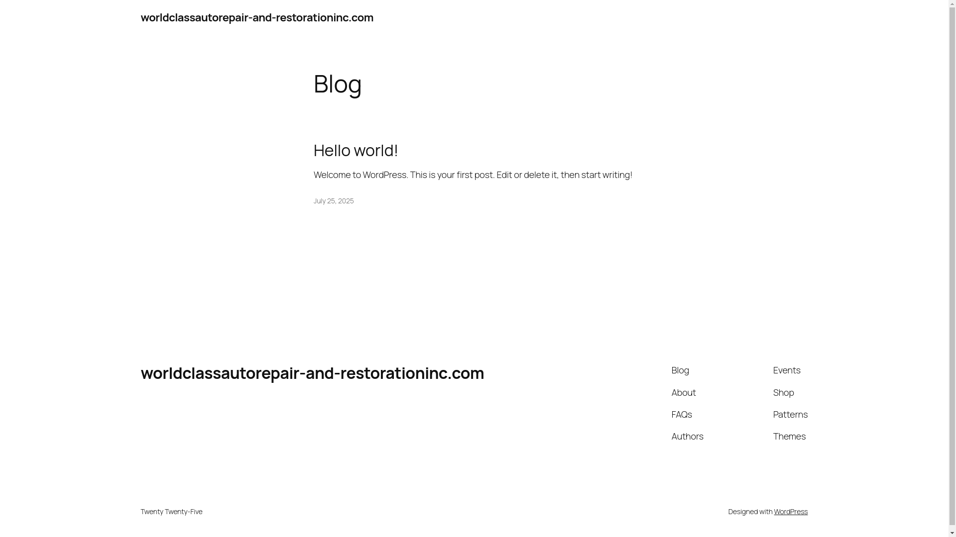 website screenshot of https://worldclassautorepair-and-restorationinc.com/