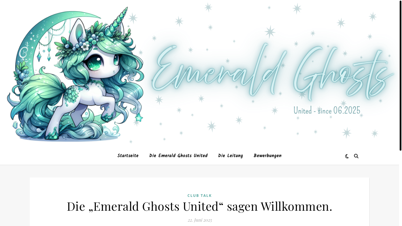 website screenshot of https://emerald-ghosts.de/