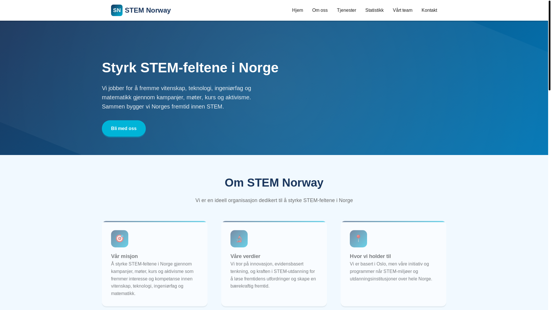 website screenshot of https://stemn.no/