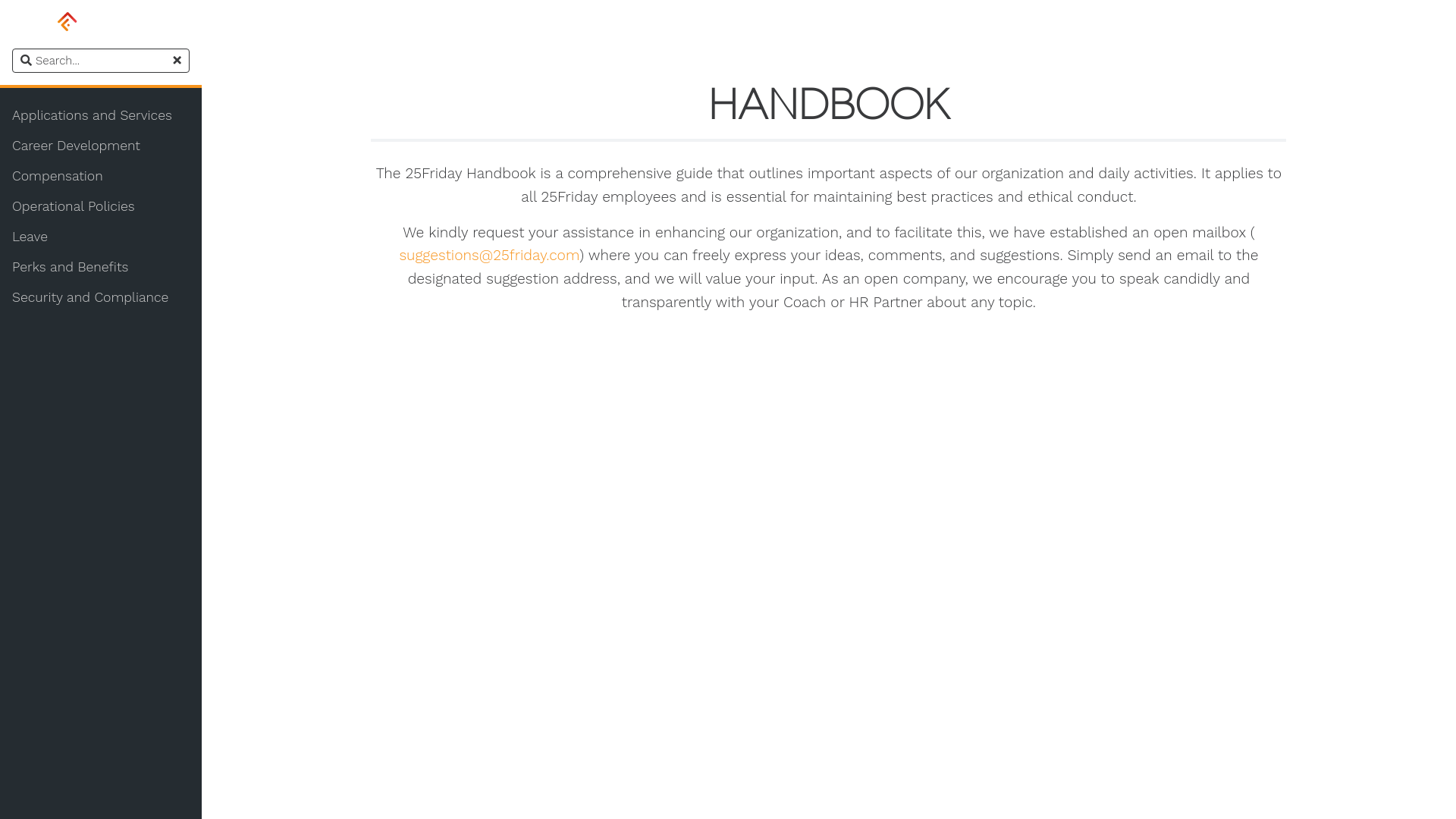 website screenshot of https://25friday-handbook.pages.dev/