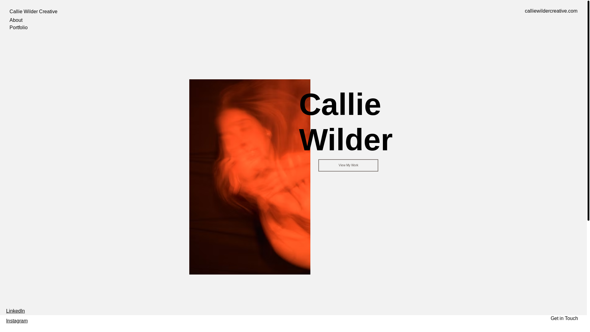 website screenshot of https://calliewildercreative.com/