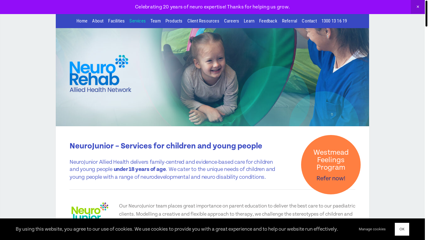 website screenshot of https://neurojunior.online/