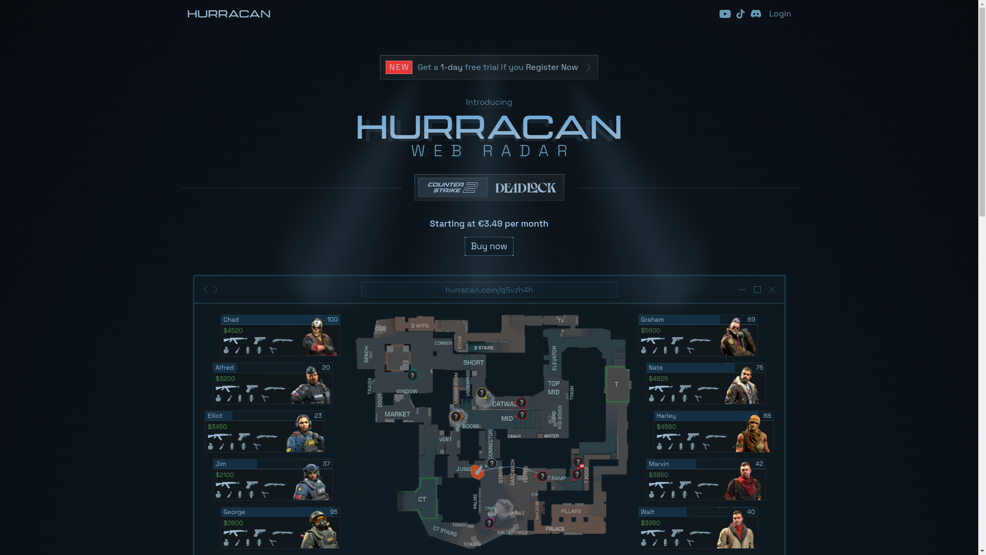 website screenshot of https://hurracan.pages.dev/