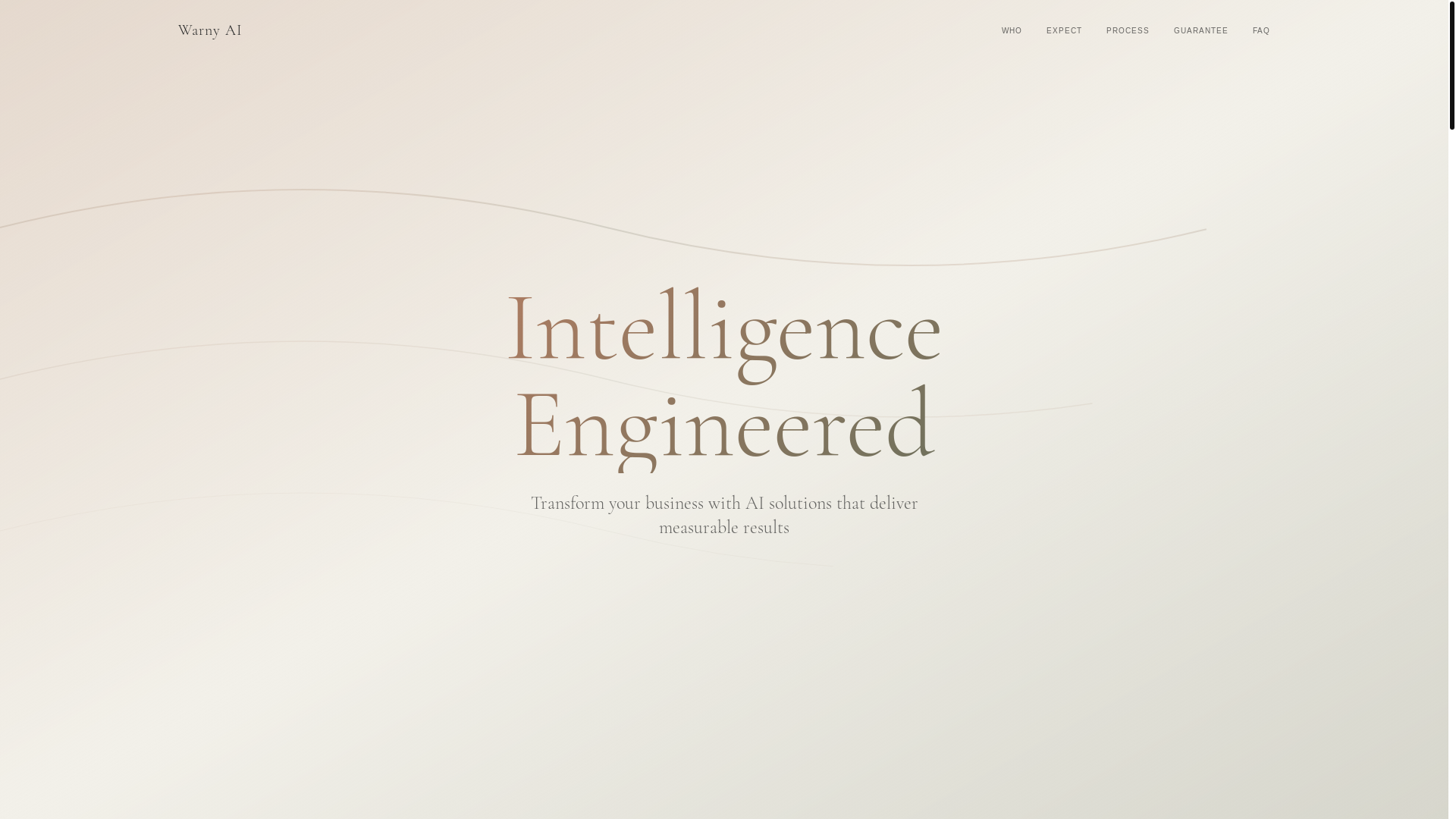 website screenshot of https://warnyai.com/