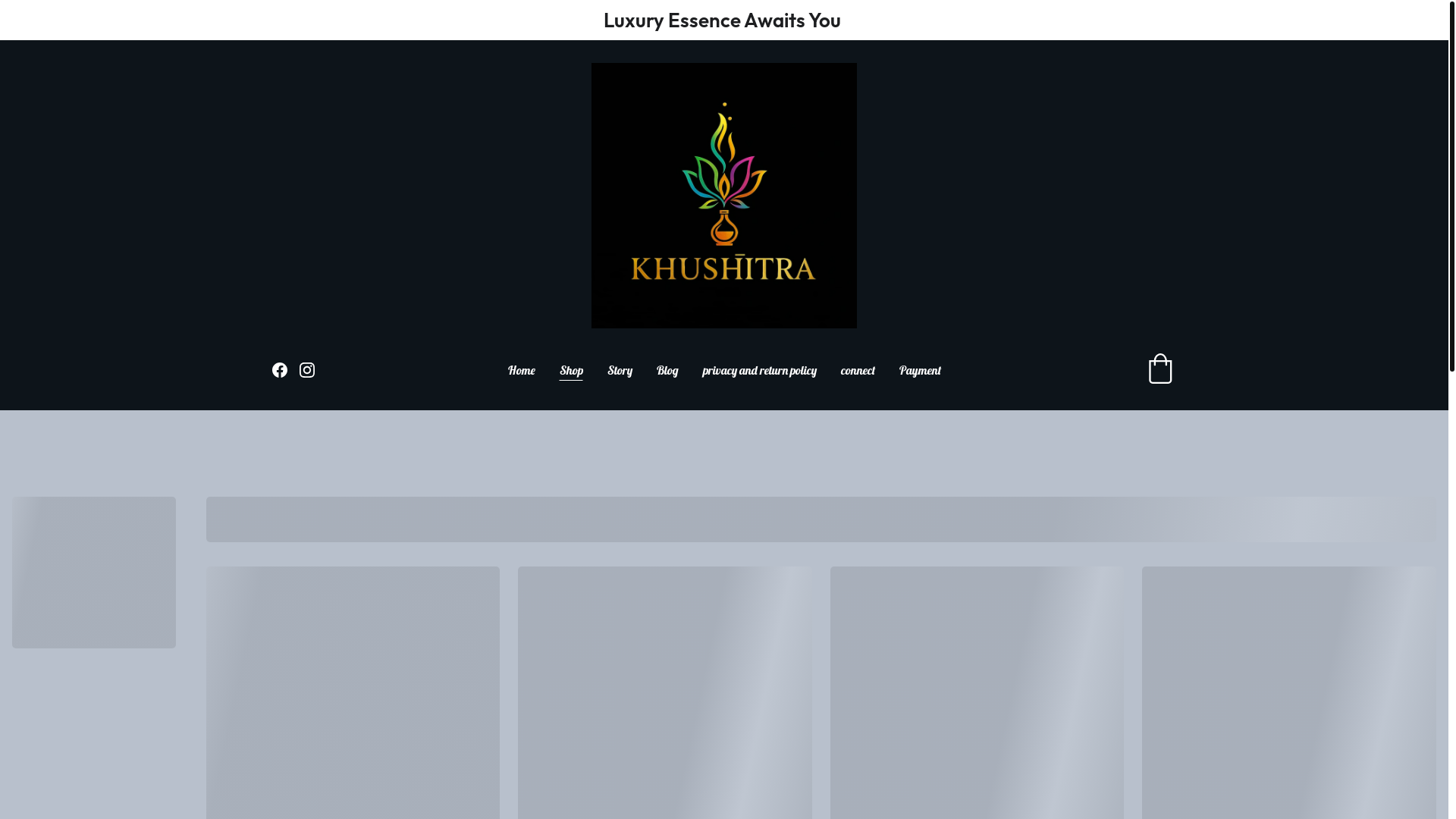 website screenshot of https://khushitra.shop/