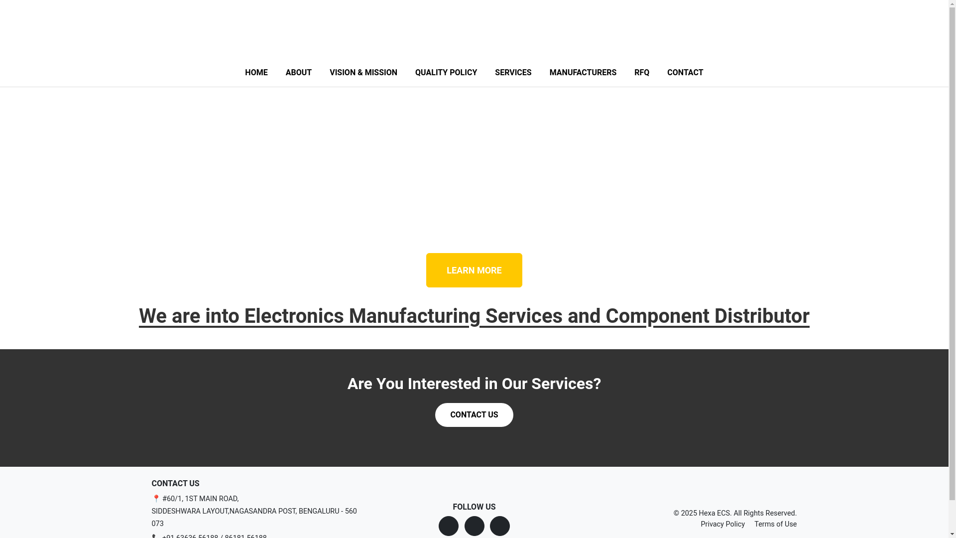 website screenshot of https://hexaecs.com/