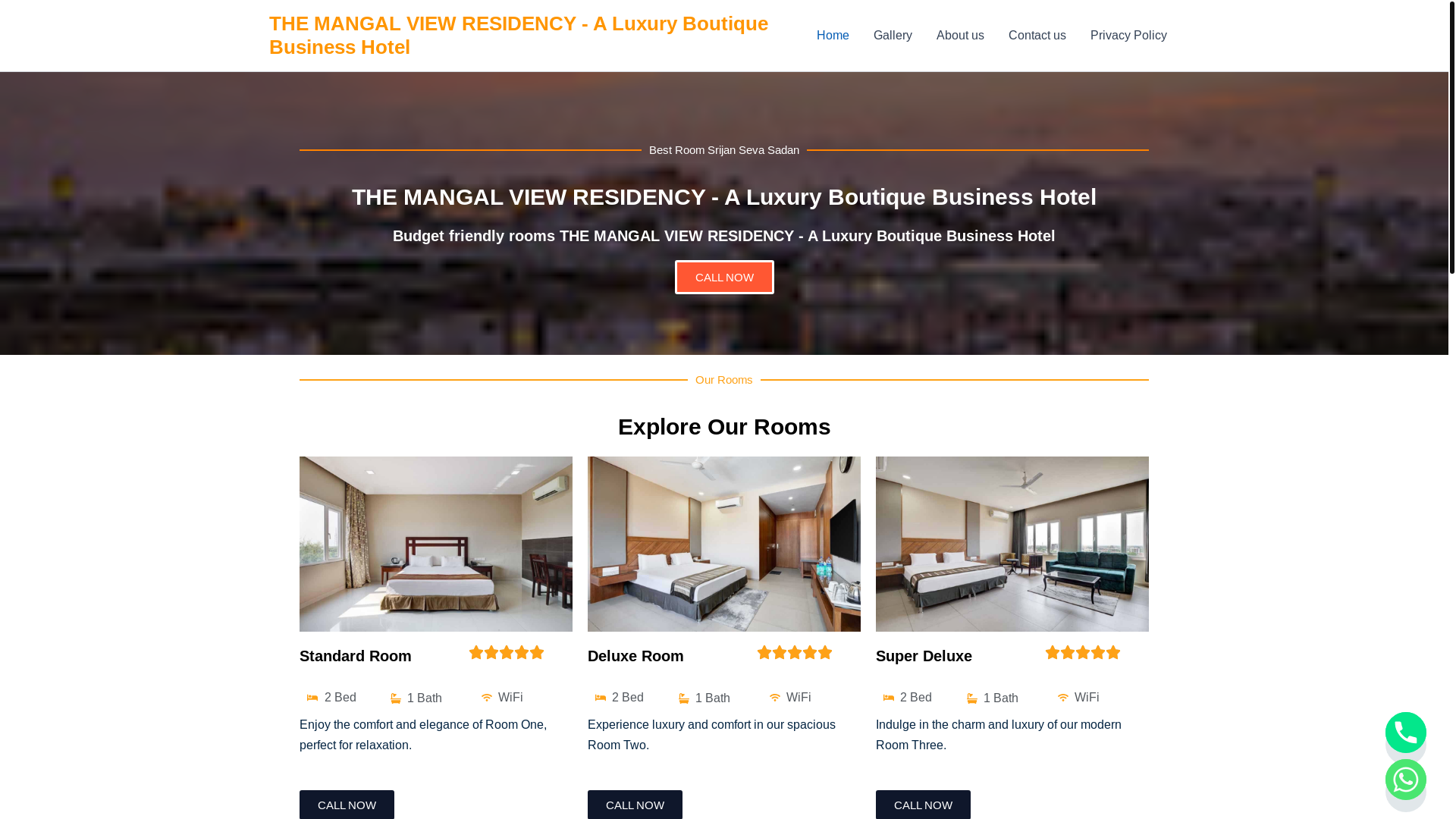 website screenshot of https://themangalviewresidencyaluxuryboutiquebusinesshotel.co.in/
