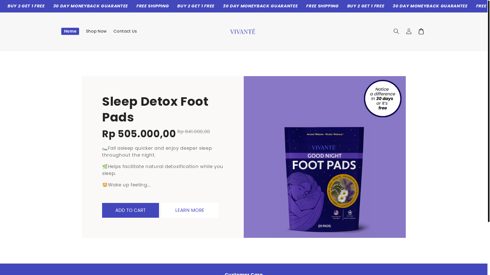 website screenshot of https://shopvivante.us/