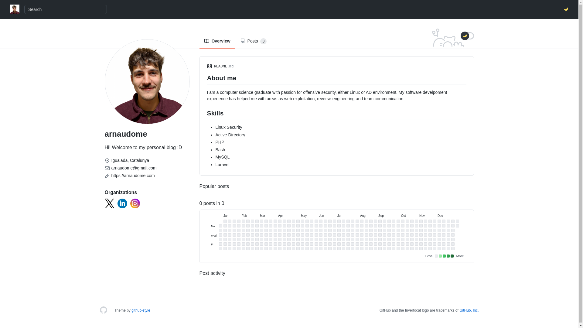 website screenshot of https://arnaudome-blog.pages.dev/