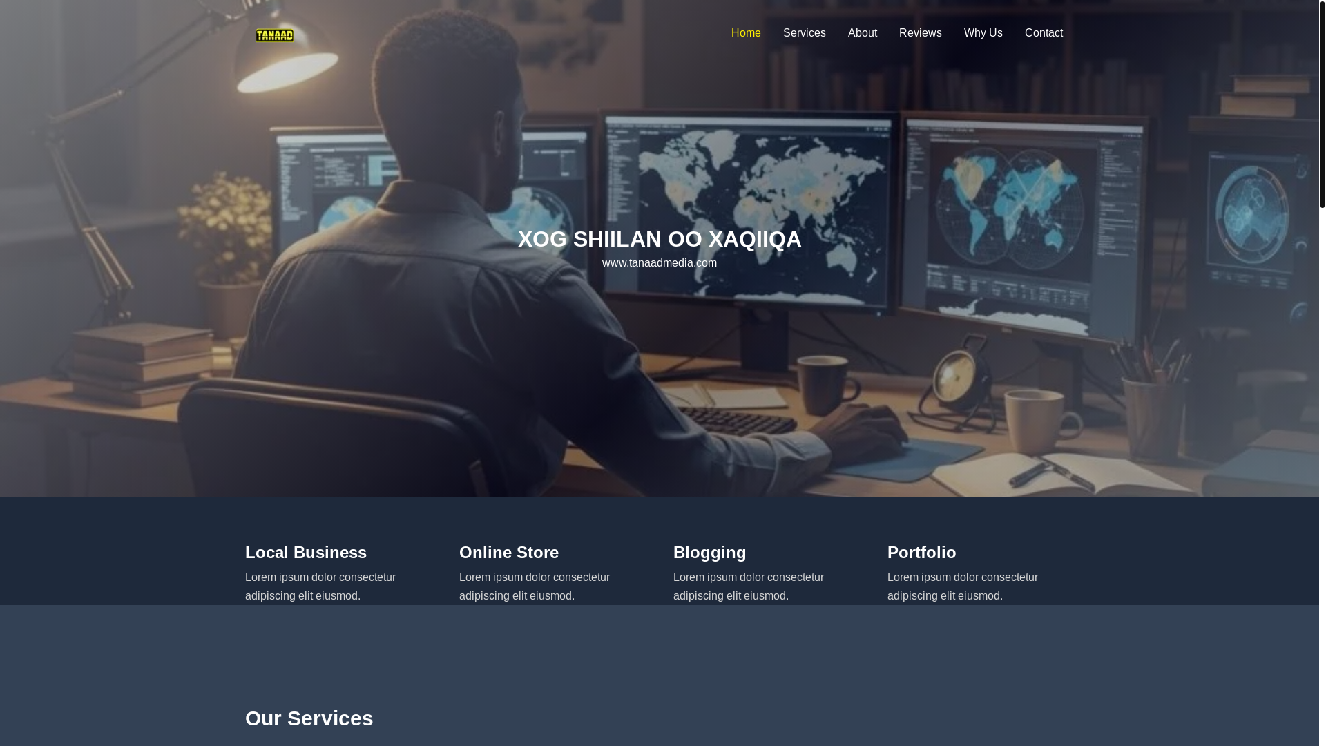 website screenshot of https://tanaadmedia.com/