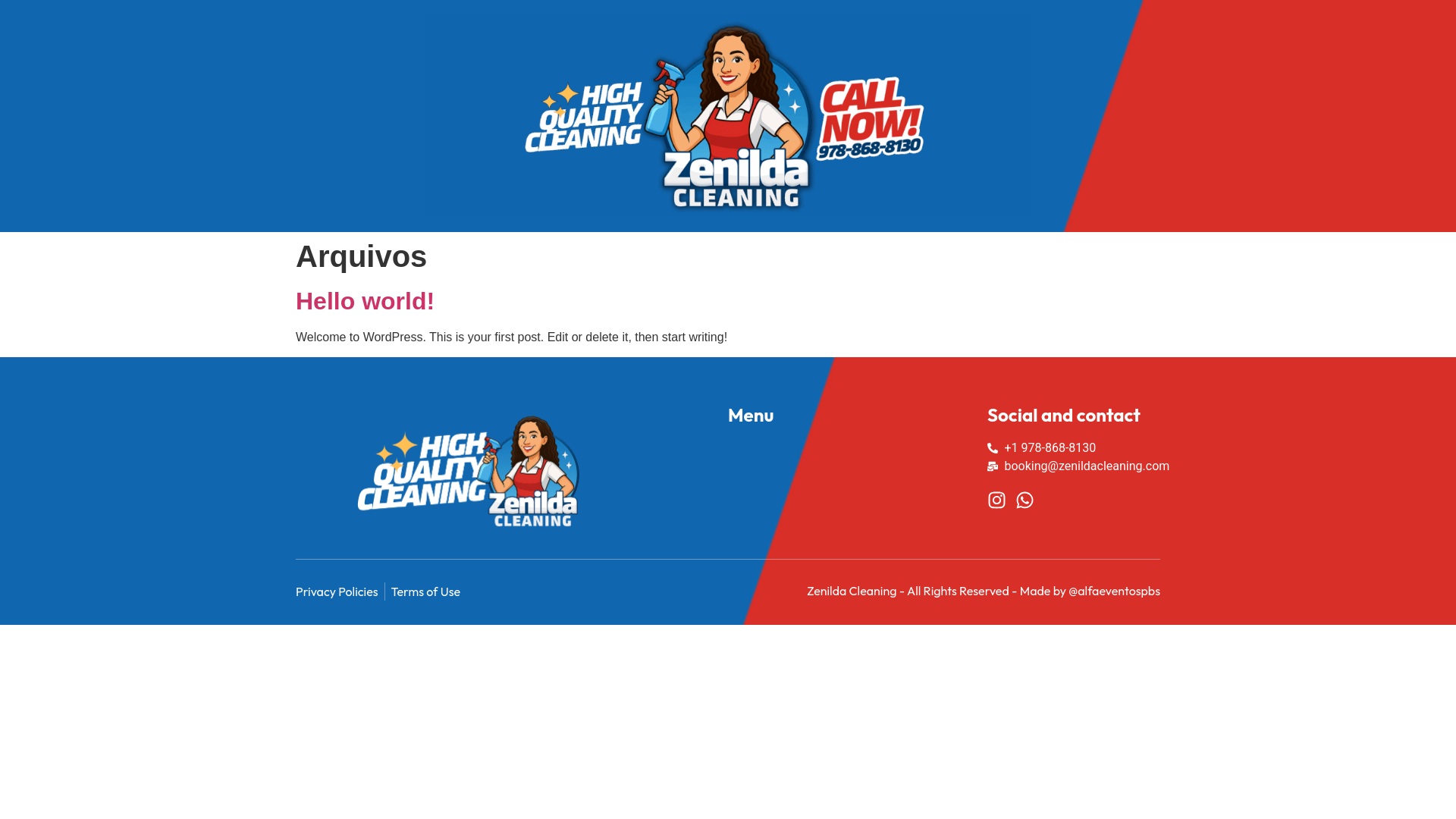 website screenshot of https://zenildacleaning.com/