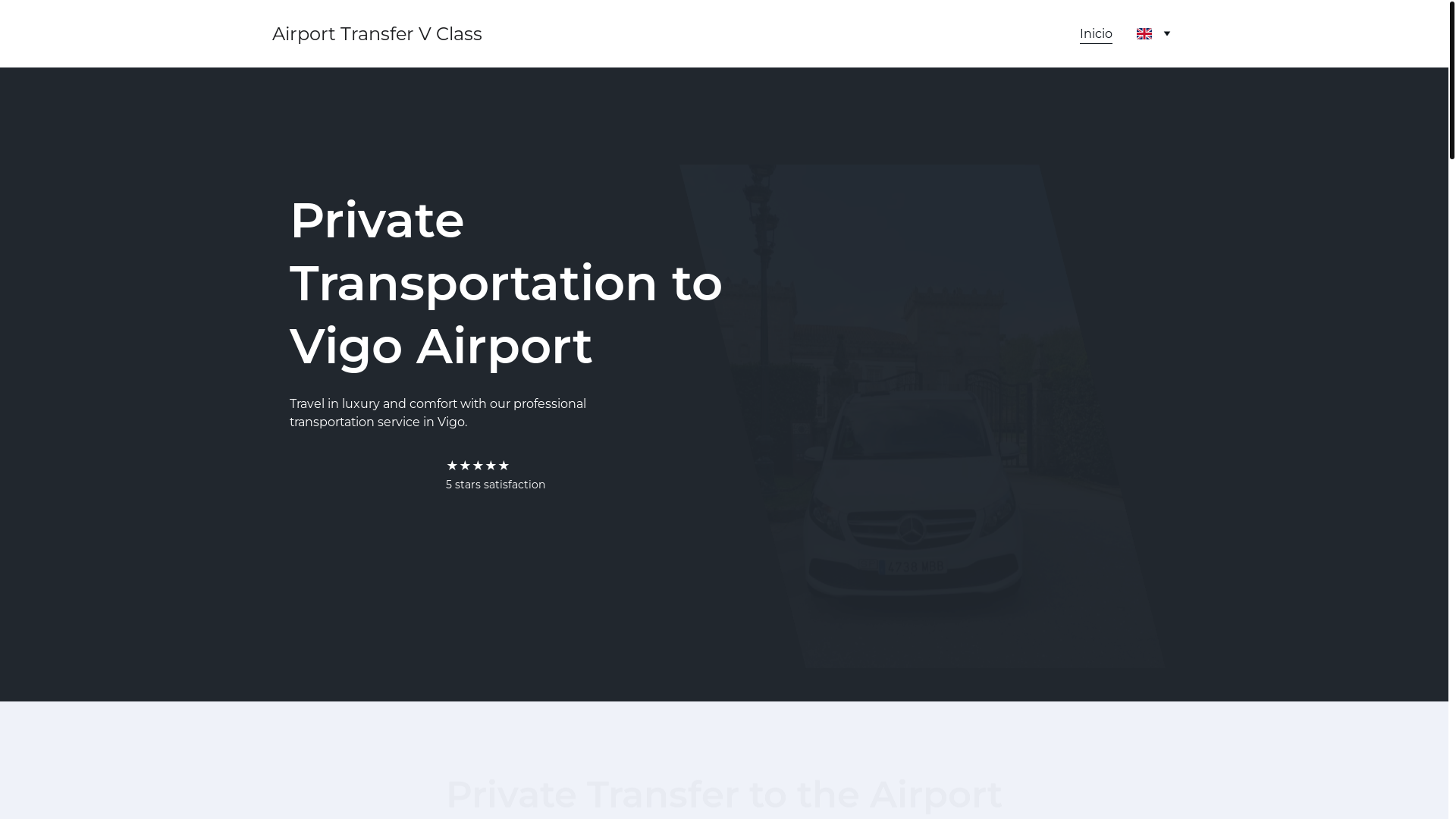 website screenshot of https://transferairportvclass.com/