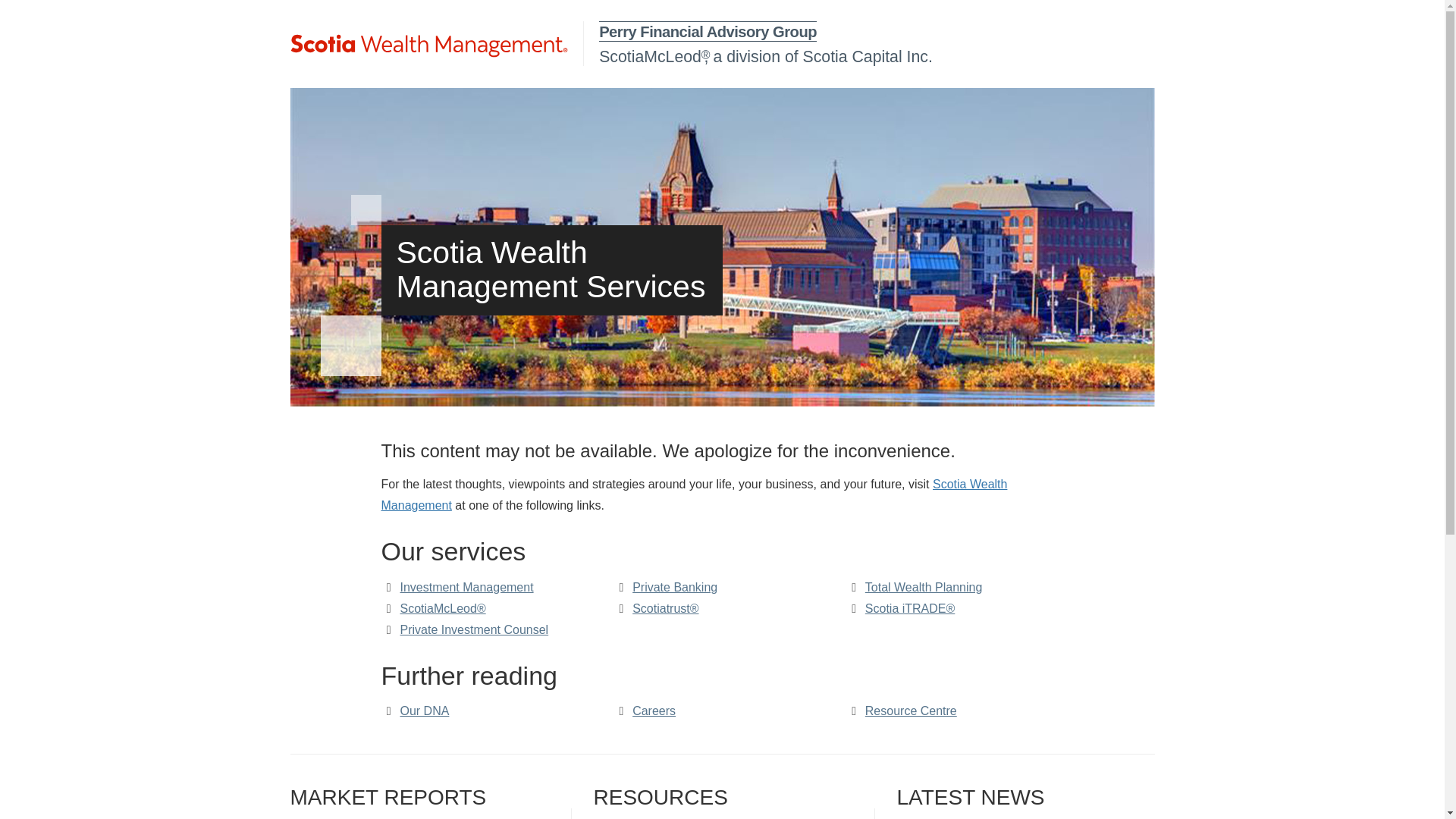 website screenshot of https://perryfinancial.ca/