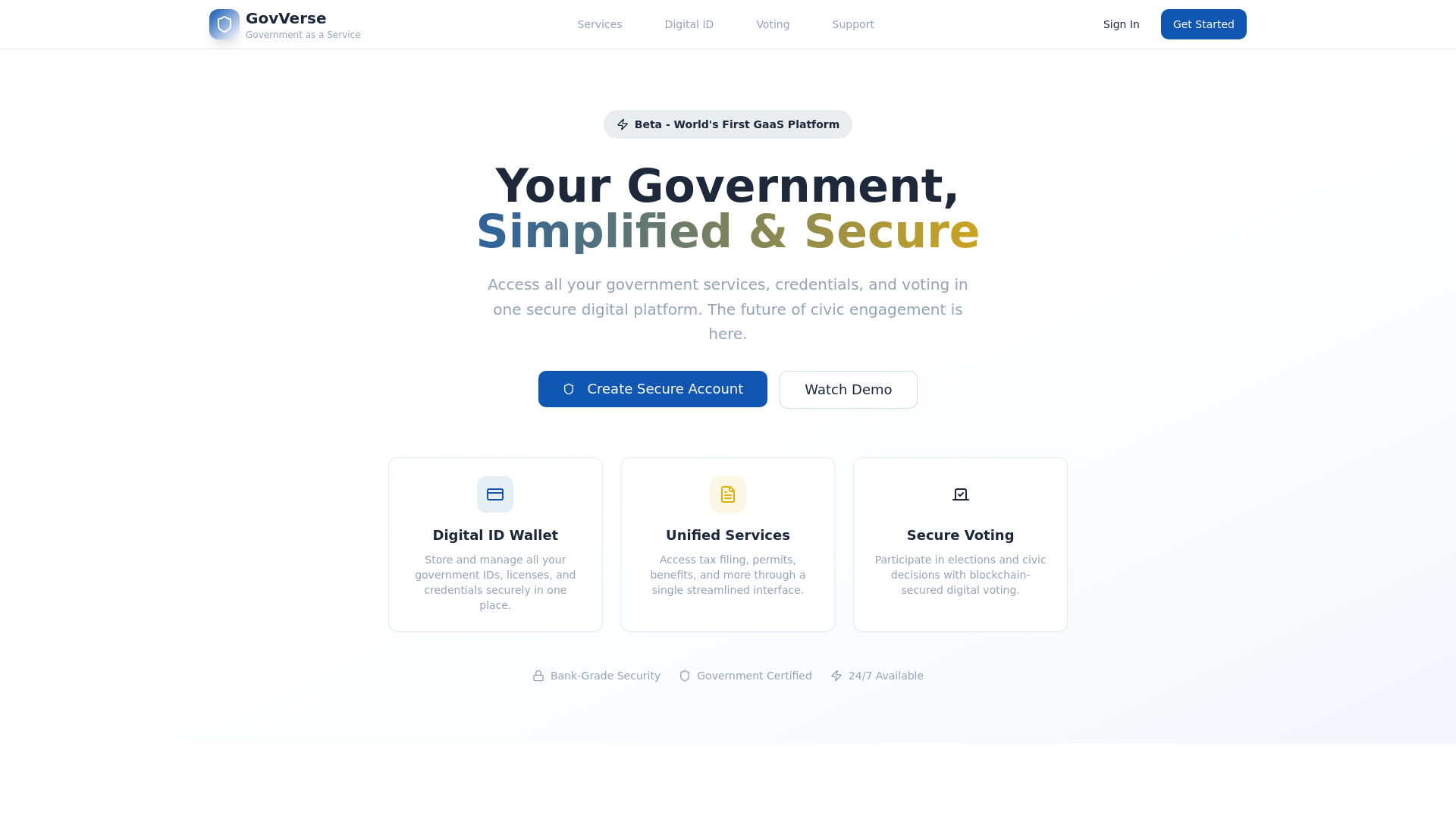 website screenshot of https://gov-verse.pages.dev/