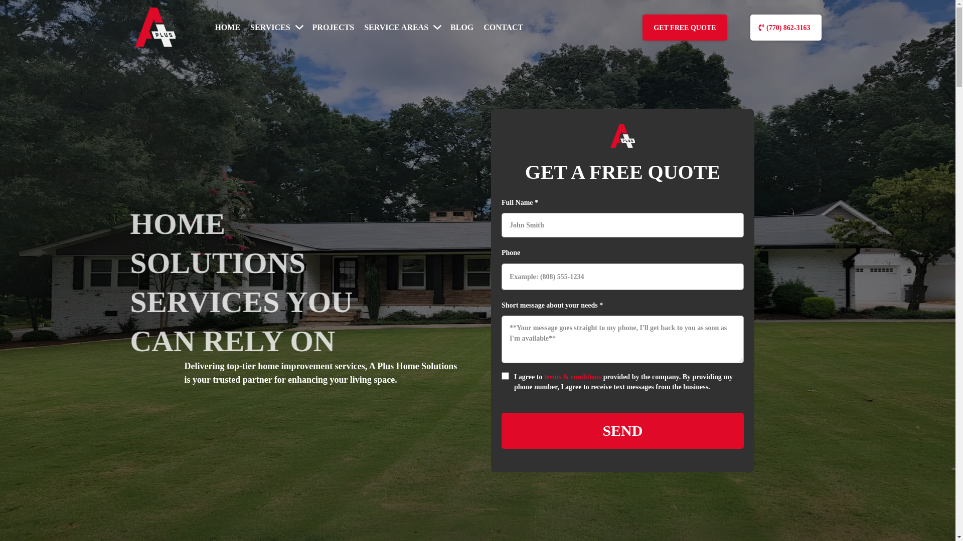 website screenshot of https://aplushomesolutions.net/