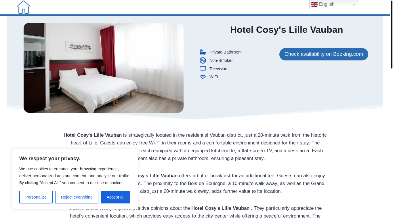 website screenshot of https://hotelcosyslillevauban.top/
