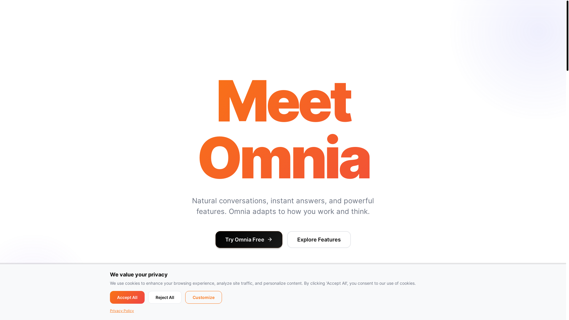 website screenshot of https://omniaai.app/